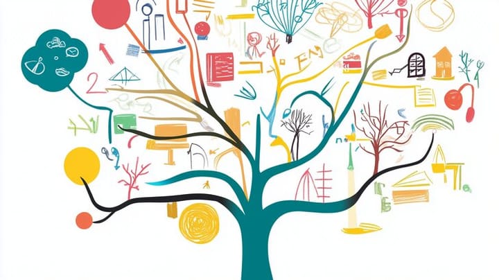 Image of tree of knowledge as a mind map representation